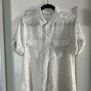 Vici Polka Dot Button Down Blouse